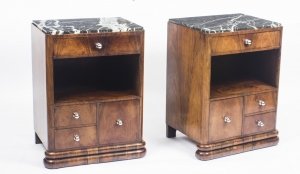 Antique  Pair French Art Deco Rosewood Bedside Chests Cabinets 1930 | Ref. no. 08714 | Regent Antiques