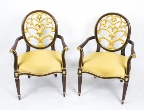 Antique Pair Napoleon III Style Mahogany & Giltwood  Armchairs late 20th Century | Ref. no. 08765 | Regent Antiques