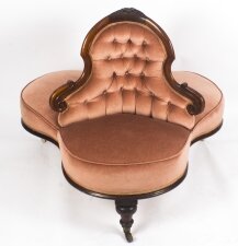 Antique Victorian Mahogany Love Seat Conversation Settee c.1860 | Ref. no. 08779 | Regent Antiques