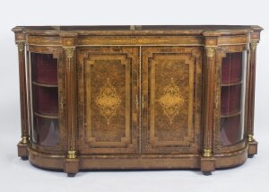 Antique Victorian Burr Walnut Inlaid Credenza Side Cabinet c.1860 | Ref. no. 08790 | Regent Antiques