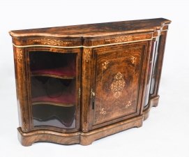 Antique Victorian Serpentine  Inlaid Burr Walnut Credenza Side Cabinet 19th C | Ref. no. 08810 | Regent Antiques
