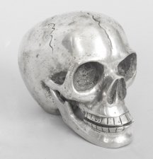 Lifelike Silver Plated Bronze Skull | Ref. no. 08827 | Regent Antiques
