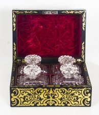 Antique French Ebonised Cut Brass Boulle Perfume Bottle Box c.1860 | Ref. no. 08924 | Regent Antiques