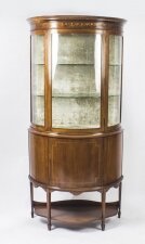Antique Edwardian Half Moon Glazed Inlaid Mahogany Display Cabinet C1900 | Ref. no. 08935 | Regent Antiques