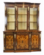 Antique Victorian Burr Walnut Marquetry Bookcase Display Cabinet 19th Century | Ref. no. 08963 | Regent Antiques