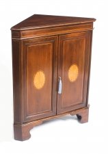 Antique Mahogany & Satinwood Inlaid Low Corner Cabinet c.1900 | Ref. no. 08989 | Regent Antiques