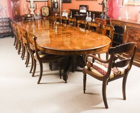 Antique Victorian Burr marquetry Walnut Dining Table C1880  & 14 chairs | Ref. no. 08991a | Regent Antiques