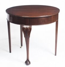 Antique Victorian Mahogany Demi Lune Card Console Tea Table 19th C