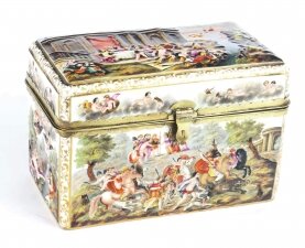 Antique Italian Large Capodimonte Porcelain Table Casket 19th C