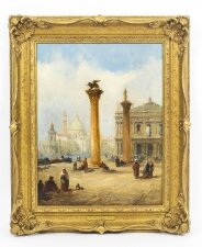 Antique Oil Painting The Columns of St. Marks Square J.Vivian 19th C | Ref. no. 09029 | Regent Antiques