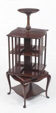 Antique Mahogany Revolving Bookcase Book Stand With Pedestal C1900