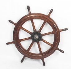 Antique Eight Spoke 90cm diam  Mahogany Ships Wheel, 19th Century | Ref. no. 09084 | Regent Antiques