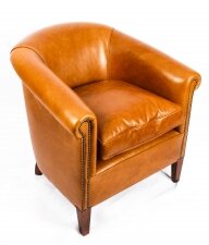 Bespoke English Handmade Amsterdam Leather Arm Chair bruciato