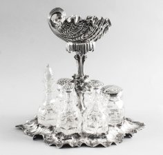 Antique Spectacular Silver Plated  Shell Centrepiece Cruet Set  19th C | Ref. no. 09099 | Regent Antiques