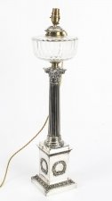 Antique Victorian Silver Plated Corinthian Column Table  Lamp c.1880 | Ref. no. 09102 | Regent Antiques
