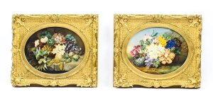 Antique Pair of Still Life Flowers by Anna Downing 19th Century | Ref. no. 09120 | Regent Antiques