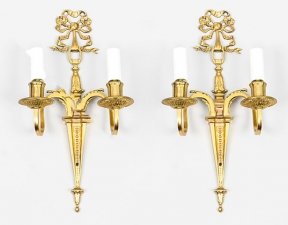 Antique  Pair Louis XVI Style Twin Branch Wall Lights  19th C | Ref. no. 09153a | Regent Antiques