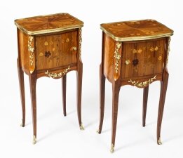 Antique Pair French Kingwood & Marquetry Bedside Cabinets 19th Century | Ref. no. 09157 | Regent Antiques