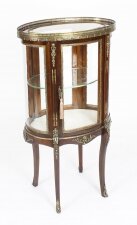 Antique Mahogany Ormolu Mounted Bijouterie Display Cabinet 19th Century