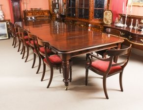 Antique William IV Mahogany Dining Table & 12  Bar Back Dining Chairs 19th C | Ref. no. 09168b | Regent Antiques