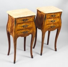 Antique Pair French Kingwood Bombe Bedside Chests 19th C | Ref. no. 09176 | Regent Antiques