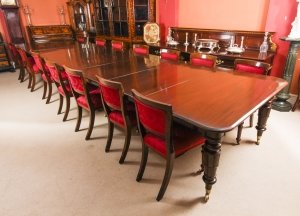 Antique 19ft William IV Mahogany Dining Table &  14 Dining Chairs 19th C | Ref. no. 09184a | Regent Antiques