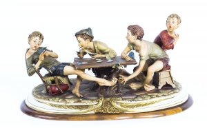Vintage Italian Capodimonte Porcelain "The Card Cheats" by Merli Late 20th C. | Ref. no. 09201 | Regent Antiques