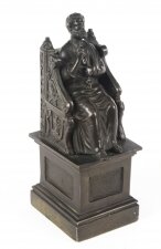 Antique Italian Grand Tour Patinated Bronze Sculpture of St Peter 19th Century