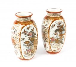 Antique Pair Japanese  Kutani Porcelain Vases C1880 | Ref. no. 09207 | Regent Antiques
