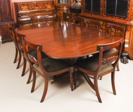 Antique George III Regency  Dining Table 19th C with 8 Bespoke Dining Chairs | Ref. no. 09211a | Regent Antiques