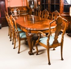 Antique Edwardian Queen Anne Revival Dining Table & 8 Chairs c.1900 | Ref. no. 09219 | Regent Antiques