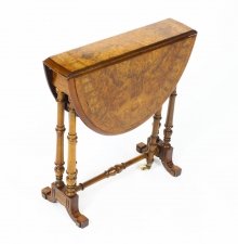 Antique Victorian Small Burr Walnut & Inlaid Sutherland Table c.1870 | Ref. no. 09238 | Regent Antiques