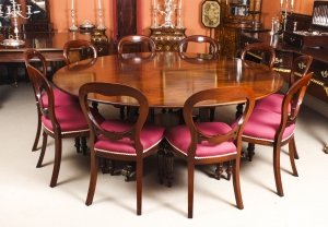 Vintage 6 ft 5 Diam "Dining Table by William Tillman, Harrods & 10 Chairs 20th C | Ref. no. 09251a | Regent Antiques