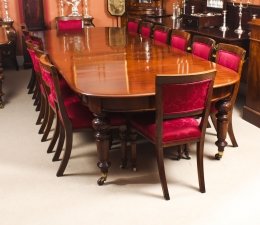 Antique 12ft Victorian D-end Mahogany Dining Table & 14 chairs 19th C | Ref. no. 09252a | Regent Antiques