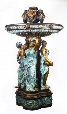 Vintage Monumental Neo Classical Revival Bronze Sculptural Pond Fountain 20th C