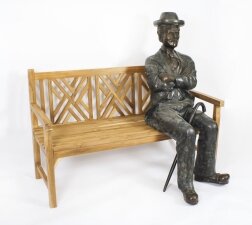 Vintage Lifesize Bronze Sculpture of Seated Charlie Chaplin 20th Century