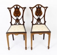 Antique Pair of Edwardian Inlaid Mahogany Side Chairs c.1900 | Ref. no. 09265 | Regent Antiques