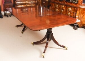 Antique 7ft Flame Mahogany Twin Pillar  Regency  Dining Table C1820 19th C | Ref. no. 09270 | Regent Antiques