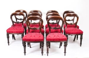 Antique Set 10 Victorian Mahogany Balloon Back Dining Chairs 19th Century | Ref. no. 09271 | Regent Antiques