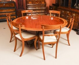 Vintage William Tillman Regency Dining Table & 6 Regency style  Chairs 20th C | Ref. no. 09273 | Regent Antiques