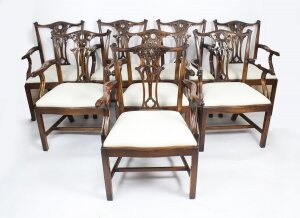 Vintage Set of 10 Mahogany Chippendale  Revival Arm Chairs 20th Century | Ref. no. 09282b | Regent Antiques