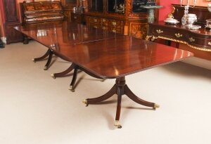 Antique 11 ft Regency Revival Mahogany 3 Pillar Dining Table C1900 | Ref. no. 09332 | Regent Antiques