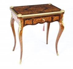 Antique French Burr Walnut Marquetry Card Writing Dressing Table 19th C