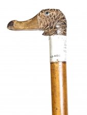 Antique Walking Stick Duck Head Handle Silver Collar 19th C | Ref. no. 09351 | Regent Antiques