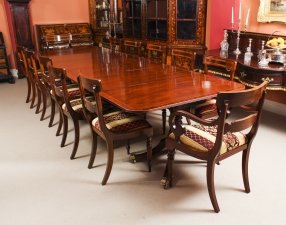 Antique George III Regency  Dining Table 19th C with 12 Bespoke Dining Chairs | Ref. no. 09355a | Regent Antiques