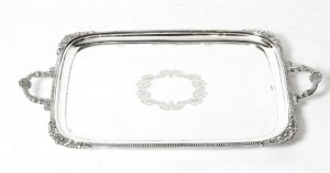 Antique Large  Edwardian Silver Plated Twin Handled  Tray  C 1910 | Ref. no. 09356 | Regent Antiques