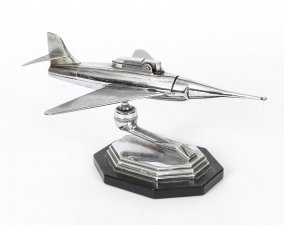 Stylish 1950s Chrome Aviation Table Lighter Mid Century | Ref. no. 09375 | Regent Antiques