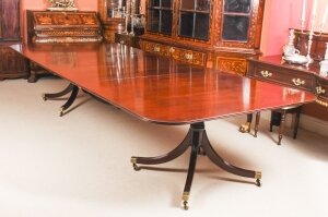 Vintage 12 ft Mahogany Regency Style Twin Pillar Dining Table Mid  20th C | Ref. no. 09392 | Regent Antiques
