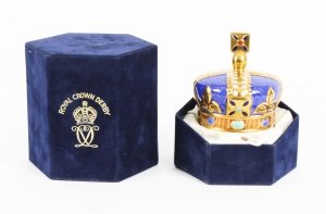 Vintage Cased Royal Crown Derby Commemorative  Crown Paperweight  1990 | Ref. no. 09396 | Regent Antiques