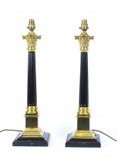 Antique Pair  Regency Style Corinthian Column Table Lamps Late 19th C | Ref. no. 09409 | Regent Antiques